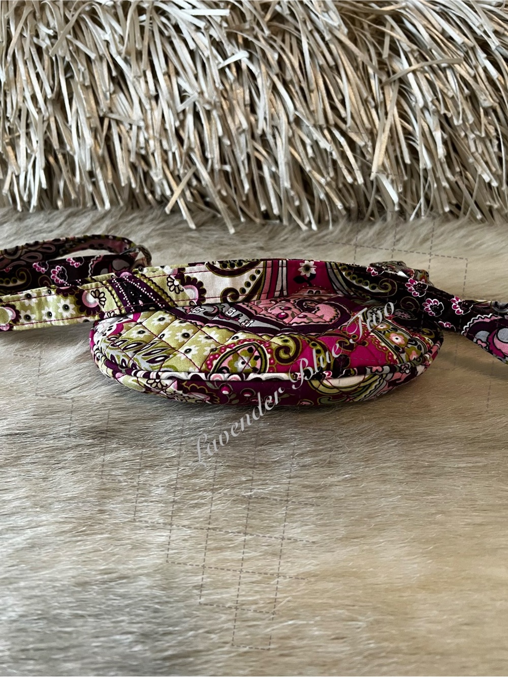 VERA BRADLEY Very Berry Paisley  2010 Little Lizzy Crossbody Purple Pink Y2K - Picture 13 of 16